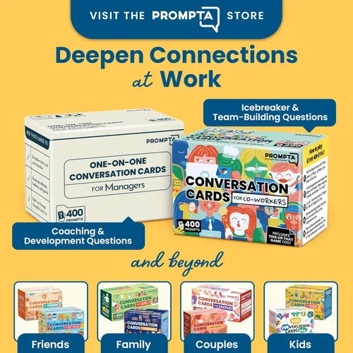 Miniatura 8 de Prompta 400 tarjetas de conversación para compañeros de trabajo, dos divertidos juegos de trabajo en equipo para el trabajo, tarjetas de preguntas