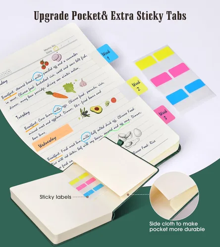 Miniatura 5 de Cuaderno con Líneas - 365 Páginas A5 Cuadernos Gruesos para Escribir Cuaderno Rayado, Diario de Cuero de Tapa Dura para Mujeres Hombres Cuaderno