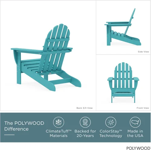 Miniatura 3 de POLYWOOD AD4030AR Silla clásica Adirondack para exteriores, polietileno, Aruba