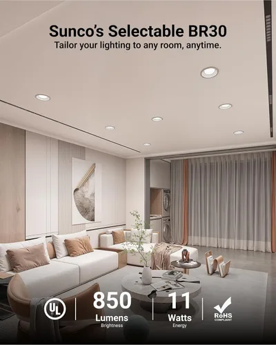 Miniatura 4 de Sunco - Paquete de 12 bombillas LED BR30, bombillas empotradas, bombilla de inundación para interiores, 850 LM, 11 W (equivalente a 65 W), CCT