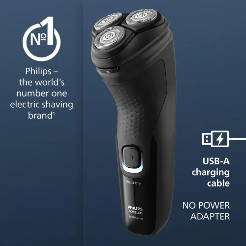 Miniatura 6 de Philips Norelco Shaver 2400 Series, afeitadora eléctrica en seco y húmedo, recortadora emergente, tapa P, negro profundo, modelo X3001/90