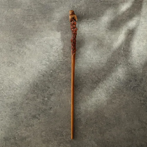 Miniatura 3 de Veronese Design 14 3/8 pulgadas Búho varita mágica resina coleccionable Wizard Prop