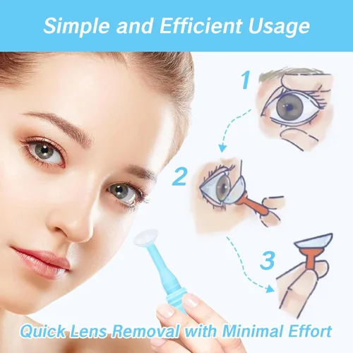 Miniatura 3 de Insertador de émbolo de lente de contacto duro para lentes suaves y duras, herramienta de eliminación de lentes de contacto ocular, émbolos