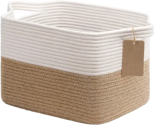 Miniatura 21 de Goodpick Cesta de Almacenamiento Negra para Estantes, Cestas Tejidas para Almacenamiento, Cestas de Almacenamiento de Juguetes para Niños, Cesta