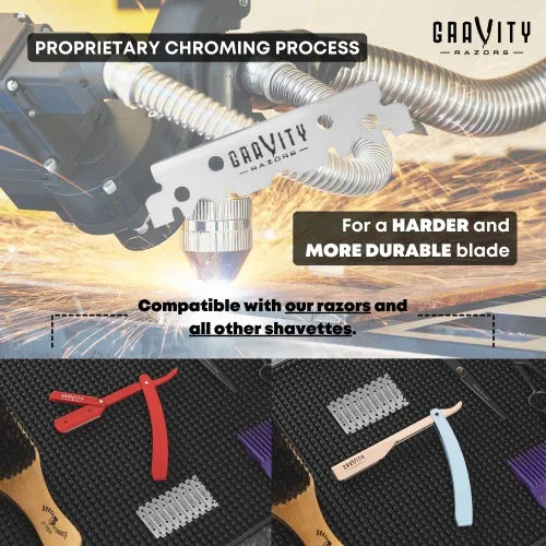 Miniatura 3 de Gravity Razors GRAVITY RAZORS - Cuchillas de afeitar de un solo filo de alta calidad, cuchillas de afeitar de acero sueco para navajas de afeitar