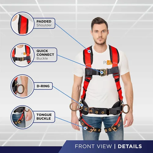 Miniatura 2 de Palmer Safety Hammerhead - Arnés de seguridad acolchado de 5 puntos, pecho QCB, correas de patas con hebilla de lengua, anillos en D traseros y Slkr