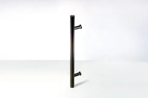 Miniatura 3 de Manija de puerta moderna de acero inoxidable negro mate de 24 pulgadas de longitud, manija de empuje de puerta interior exterior para puertas