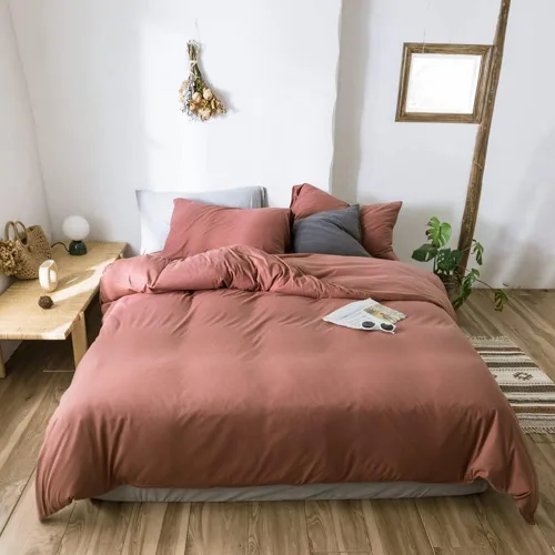 Miniatura 38 de Juego de edredón morado, tamaño matrimonial, color malva sólido, suave, moderno, color oscuro, transpirable, para mujeres y hombres, edredón lavanda