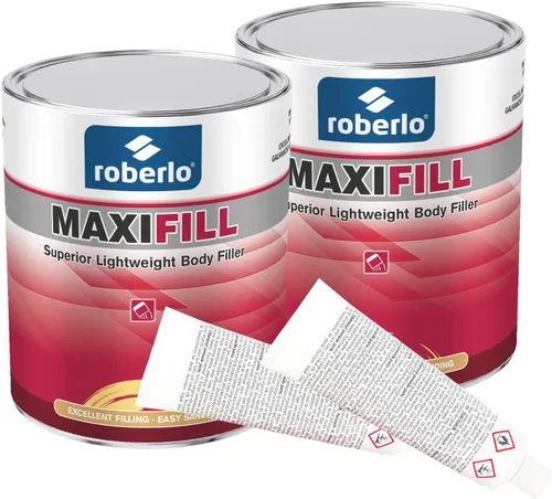 Roberlo Maxifill - Relleno de cuerpo ligero superior, fácil de lijar y pintar para reparaciones de automóviles, ideal para abolladuras, agujeros y