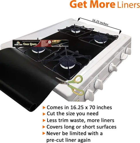 Miniatura 6 de Home True Ovenliner - Alfombrilla antiadherente para microondas, tostadora, color negro, 70 x 16.25 pulgadas
