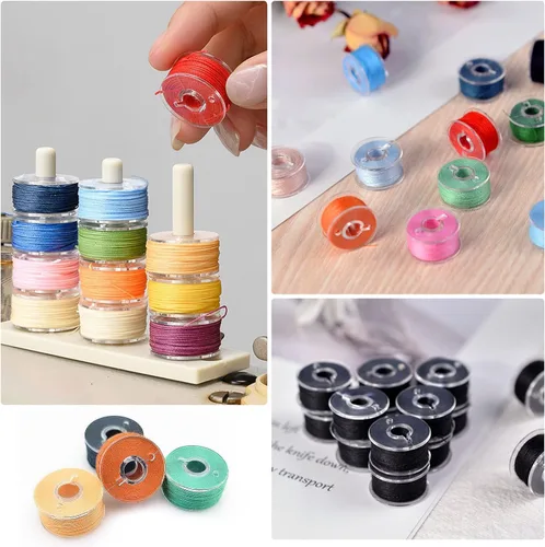 Miniatura 5 de 50 bobinas, bobinas de plástico para máquina de coser, bobinas de coser con estuche de bobina, bobina para Sin-ger/Bro-Ther, bobinas para máquina