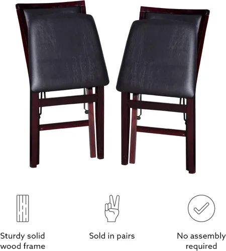 Miniatura 15 de Linon Minix Dark Espresso Pad - Silla plegable en un juego de dos