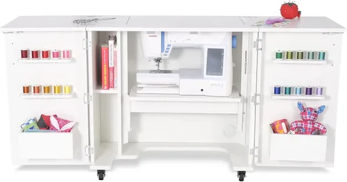 Miniatura 5 de Gabinete de costura y acolchado Kangaroo Bandicoot de Arrow Sewing con elevación, para sala de estar, color blanco ceniza