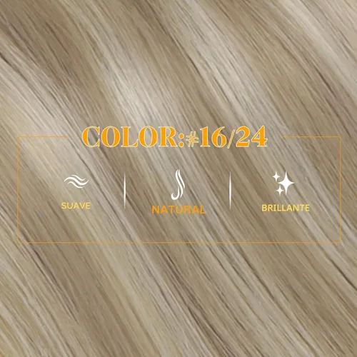 Miniatura 2 de Easyouth Extensión de cabello humano rubio con cola de caballo, extensiones de cabello humano rubio dorado con reflejos rubios, extensiones