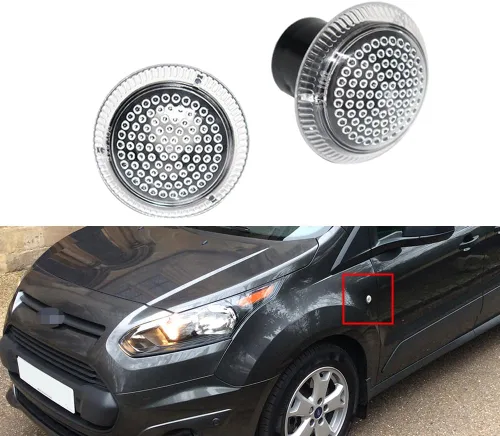 Miniatura 12 de Para 2010 2011 2012 2013 2014 2015 2016 2017 2018 2019 2020 2021 Ford Transit Connect Luces de Repetición de Marca de Parachoques Lateral con Lente