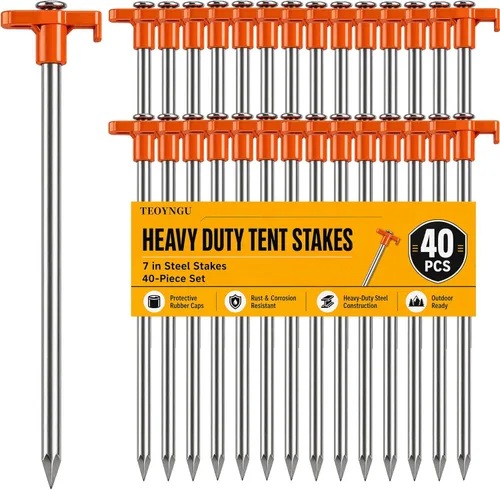 Miniatura 7 de 10 PCS Estacas para Tienda de Campaña de Servicio Pesado Estacas para Tienda de Campaña de 7 Pulgadas de Metal Antioxidante Clavijas para Tienda