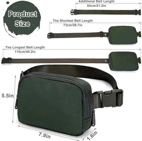Miniatura 5 de AROME Mini bolsa de cinturón para mujer, riñonera de moda, cangurera cruzada con extensor de correa para mujeres y hombres, bolsa de cintura