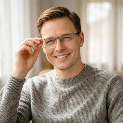 Miniatura 2 de EYECEDAR Paquete de 5 lentes de lectura con bloqueo de luz azul de alta calidad para hombre, medio marco de metal, bisagras de resorte, lectores