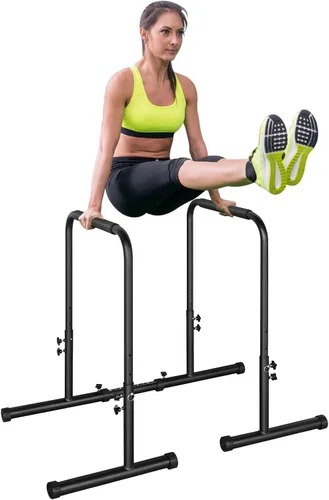 MIUDGIG - Soporte de empuje paralelo de altura ajustable, estación de soporte de inmersión para entrenamiento de fuerza, estación de barra paralela