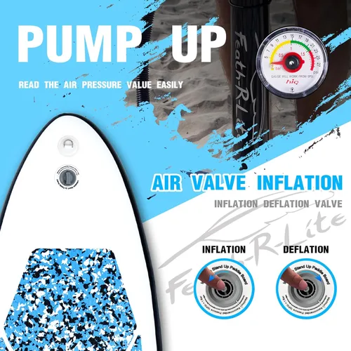 Miniatura 3 de FEATH-R-LITE Tabla de paddle surf inflable ultraligera de 10 pies x 30 pulgadas/10 pies 6 pulgadas x 33 pulgadas, para todos los niveles