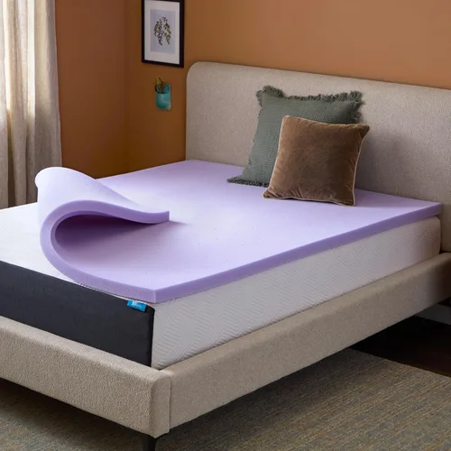 Miniatura 9 de Espuma viscoelástica de gel de 3 pulgadas para poner arriba del colchón, marca Lucid, Memory Foam, Azul Gel Azul