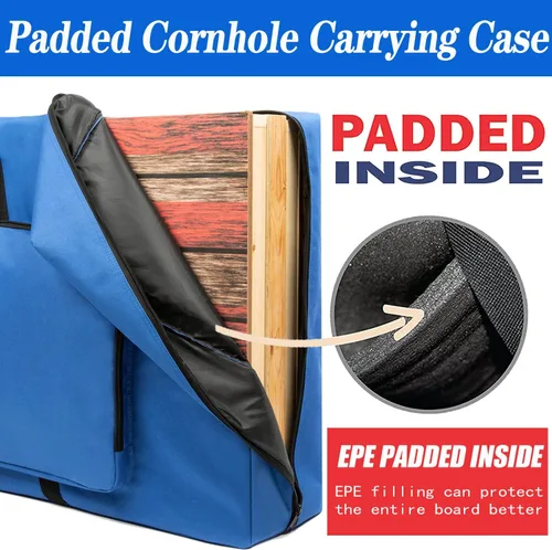 Miniatura 3 de Funda de transporte para cornhole: se adapta a tablas de tamaño reglamentario de 4 x 2 pies, bolsa resistente para tableros de Cornhole con espuma