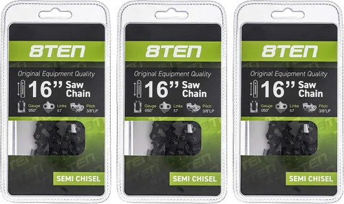 Miniatura 6 de 8TEN Cadena de motosierra semi cincel de 6 pulgadas .050 1/4 42 DL para Worx WG320 Black & Decker LLP120 (paquete de 3)