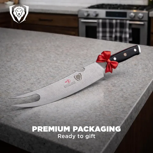 Miniatura 7 de Dalstrong Pitmaster - Cuchillo para barbacoa y carne, 8 pulgadas, serie Shogun ELITE, punta bifurcada y abridor de botellas, cuchillo de cocina