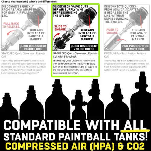 Miniatura 3 de Maddog - Tanque de paintball de alta resistencia con bobina remota y válvula de retención deslizante - Aire comprimido (HPA) / CO2 Regulador