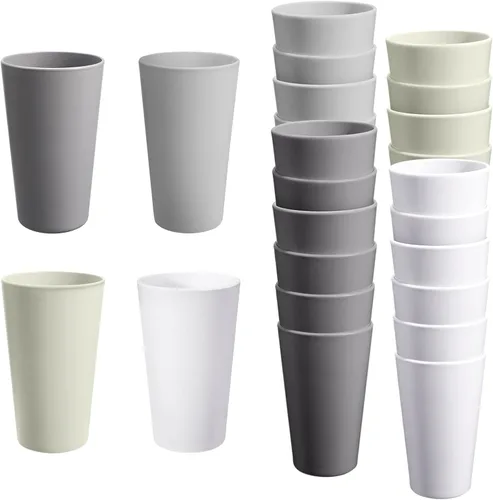 Miniatura 9 de Juego de 24 vasos de plástico irrompibles, vasos de plástico reutilizables de 20 onzas, vasos de agua apilables, vaso para beber para cocina