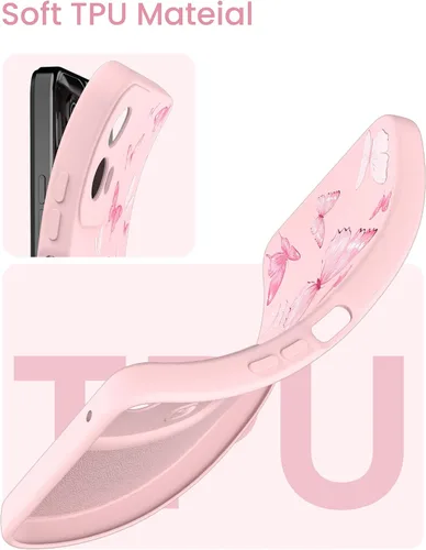 Miniatura 4 de Yucenx Funda para Motorola Moto G 5G 2024 de 6.6 pulgadas, funda de silicona líquida floral para niñas y mujeres, a prueba de golpes, antiarañazos