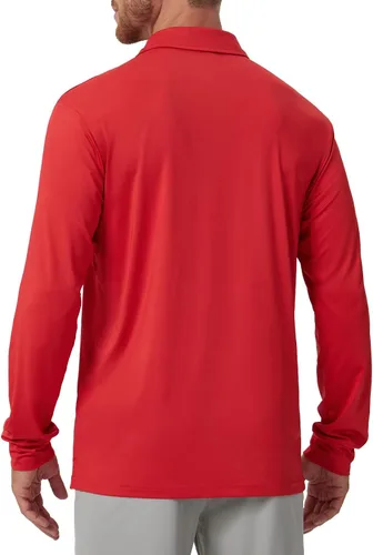 Miniatura 86 de NAVISKIN Camisas polo de manga larga para hombre, camisas de golf con cuello UPF 50 SPF para hombre, secado rápido, absorbe la humedad
