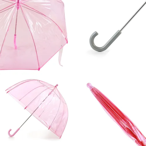 Miniatura 3 de Totes- Paraguas de burbujas transparente para niños con mango de fácil agarre 2236-PNK