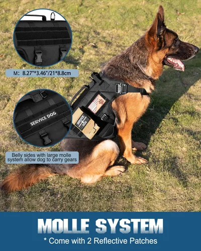 Miniatura 5 de Arnés táctico para perros - PETNANNY Chaleco para perro de servicio para perros grandes Cobertura corporal completa en arnés para perros de Rosa