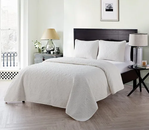 Miniatura 7 de VCNY Home Edredón para cama individual – Edredón individual alternativo de 2 piezas, colcha floral con funda (Caroline, ropa de cama gris)