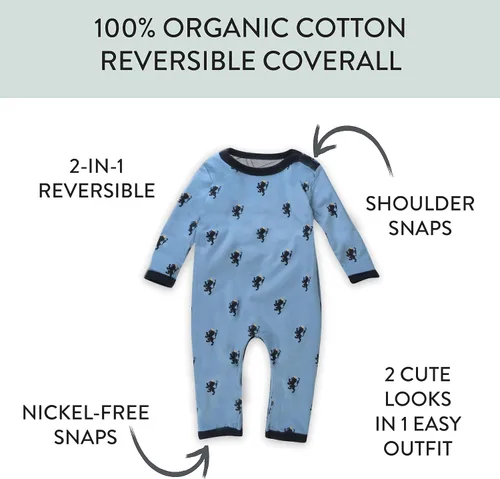 Miniatura 2 de HonestBaby Romper Coverall Sets One-piece Jumpsuit Organic Cotton