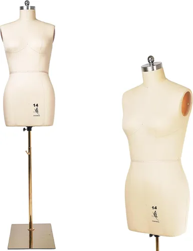 Maniquí de costura femenino, talla 14, forma de vestido profesional para exhibición y diseño de sastre, cuerpo de espuma de maniquí de costura para