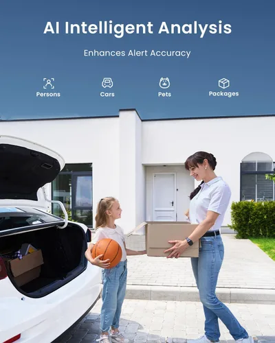 Miniatura 5 de ieGeek Cámaras de seguridad inalámbricas para exteriores con panorámica rotativa de 180°, cámaras de seguridad para el hogar, cámara WiFi 2.4G