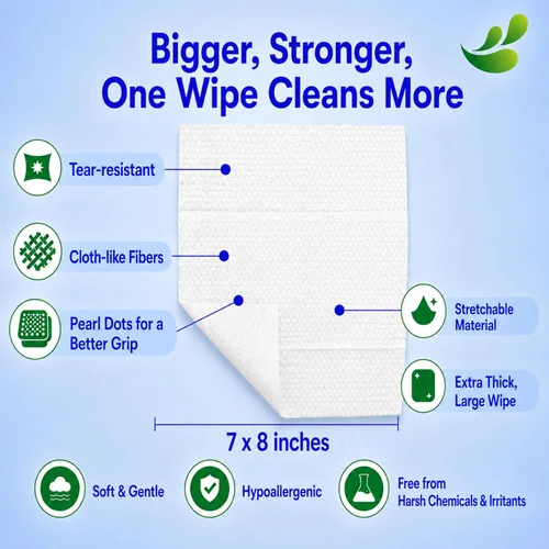 Miniatura 2 de All Clear Care Toallitas para bebé, paquete de 24 unidades sin perfume (1920 toallitas), 99% de agua para pieles sensibles, grandes, suaves