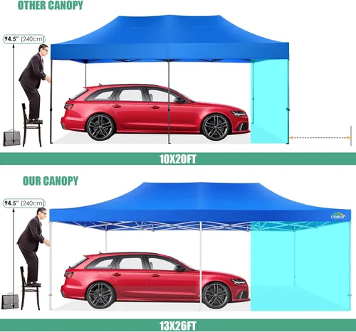 Miniatura 229 de COBIZI Tienda de campaña desplegable de 6.6 x 6.6 pies, toldo resistente, fácil de instalar, impermeable, para exteriores, fiestas, playa, jardín