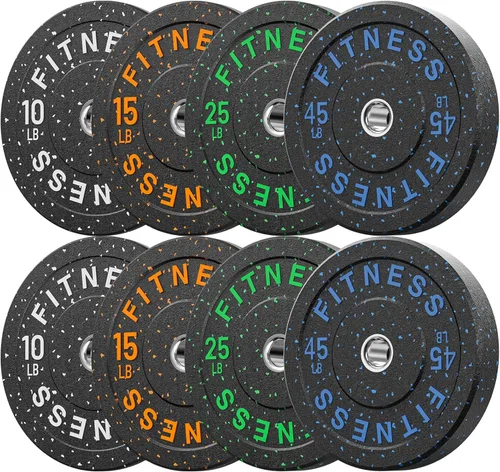 Discos de peso olímpicos de 2 pulgadas y caucho para barras, discos para gimnasio en casa, entrenamiento de fuerza y levantamiento de pesas, 10 a