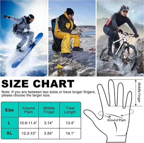 Miniatura 6 de Guantes calefactados con resorte con batería recargable eléctrica, guantes térmicos impermeables para pantalla táctil, guantes térmicos
