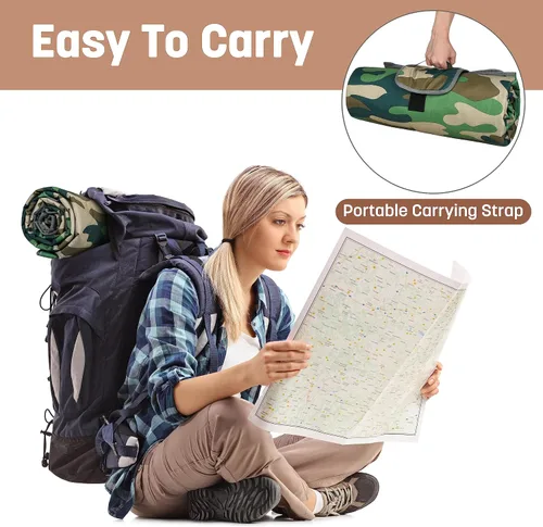 Miniatura 3 de Tirrinia Manta impermeable para exteriores con forro sherpa, resistente al viento, triple capa, cálida y cómoda, plegable para camping, estadio