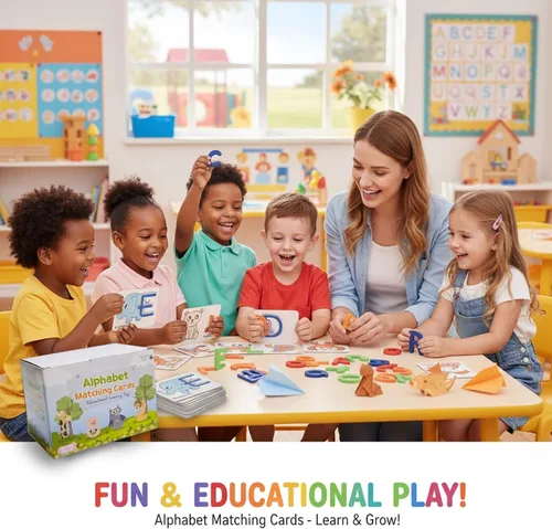 Miniatura 6 de Tarjetas flash del alfabeto para niños de 3 a 8 años – Tarjetas flash de números y letras – Rompecabezas del alfabeto Montessori y juego a juego