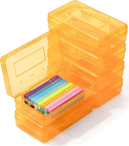 Miniatura 12 de Mr. Pen - Cajas de lápices transparentes, paquete de 6, 7.9 x 4.5 x 2.4 pulgadas, azul transparente, tapa hermética, organizador de cajas de lápices