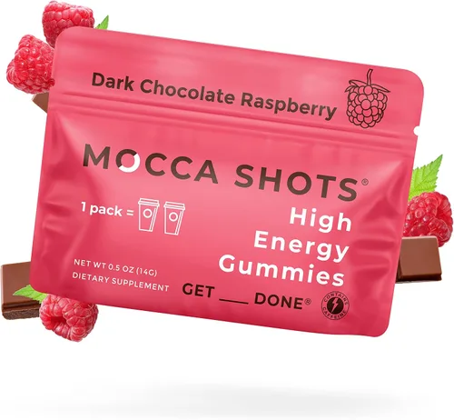 Miniatura 12 de Mocca Shots – Caramelo Salado 100 mg Gummies de cafeína (12 paquetes, 2 por paquete) Café Energía Masticar Gummy, Vegano, Sin gluten, Todo Natural