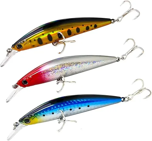 Miniatura 10 de 3 señuelos de pesca de alta calidad para lubina y perca, cebos biónicos realistas, material ABS duradero, ideal para pesca en agua dulce y salada
