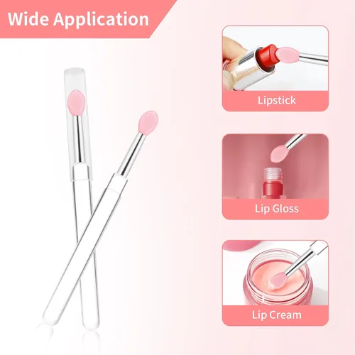 Miniatura 2 de Aplicadores de máscara de labios reutilizables, juego de 6 brochas de silicona para labios y lápiz labial
