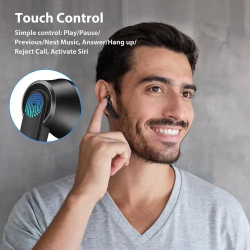 Miniatura 2 de Auriculares inalámbricos para iPhone 17 Air 16 15 Pro Max 14 Plus 13, auriculares Bluetooth 5.3 con cancelación de ruido con micrófono y graves