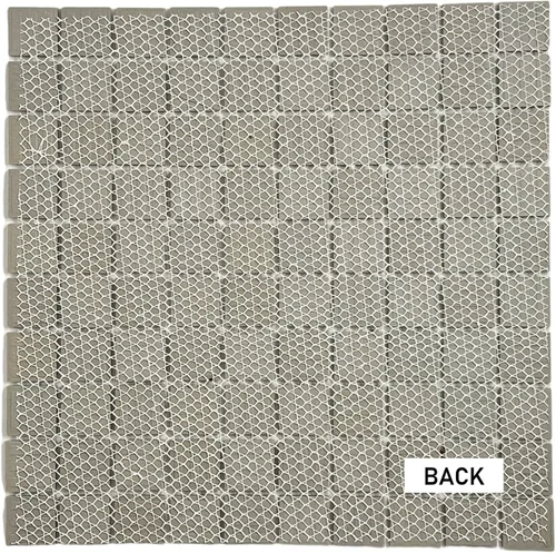 Miniatura 6 de Tenedos Mosaico cuadrado de porcelana a cuadros gris y blanco, aspecto brillante, 1-1/8 x 1-1/8 pulgadas para suelos de baño, paredes, salpicaduras